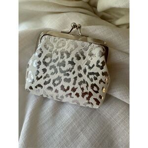 White and silver coin purse